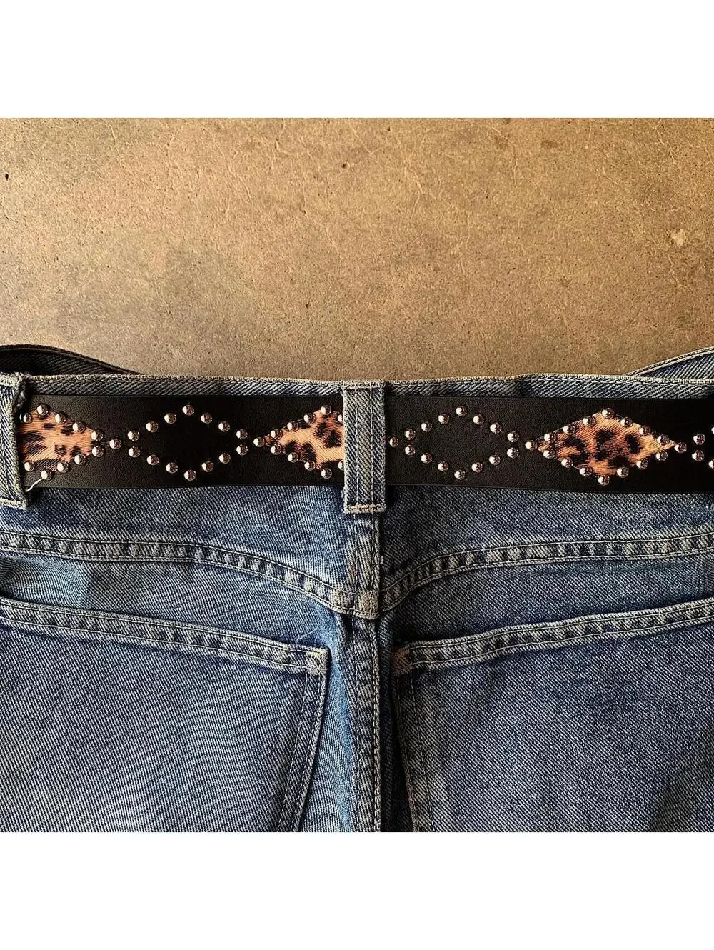 Vintage Y2K Black Studded Belt